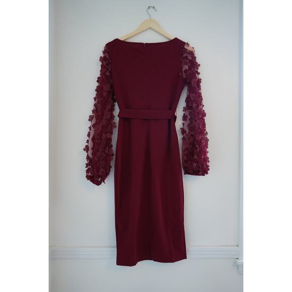 Velvet Flower Sleeve Dress Size Medium - Picture 3 of 5